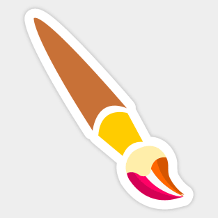 Lesbian Paintbrush Pride Flag Sticker